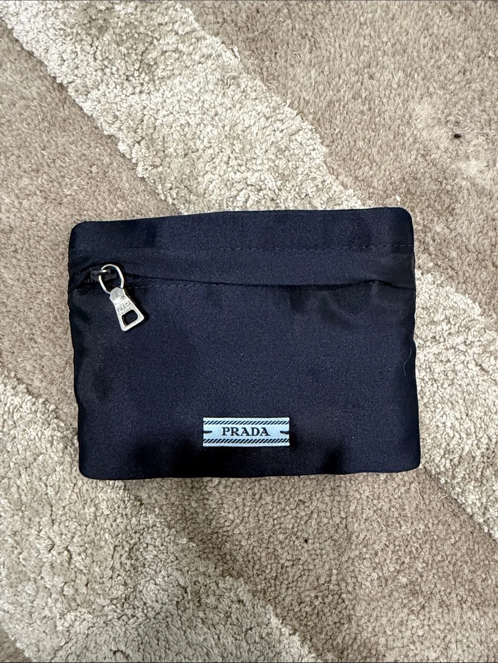 Silk Prada Dark Navy Silk Pouch, Jewelry Case, Coin Holder or CC holder - Picture 1 of 4